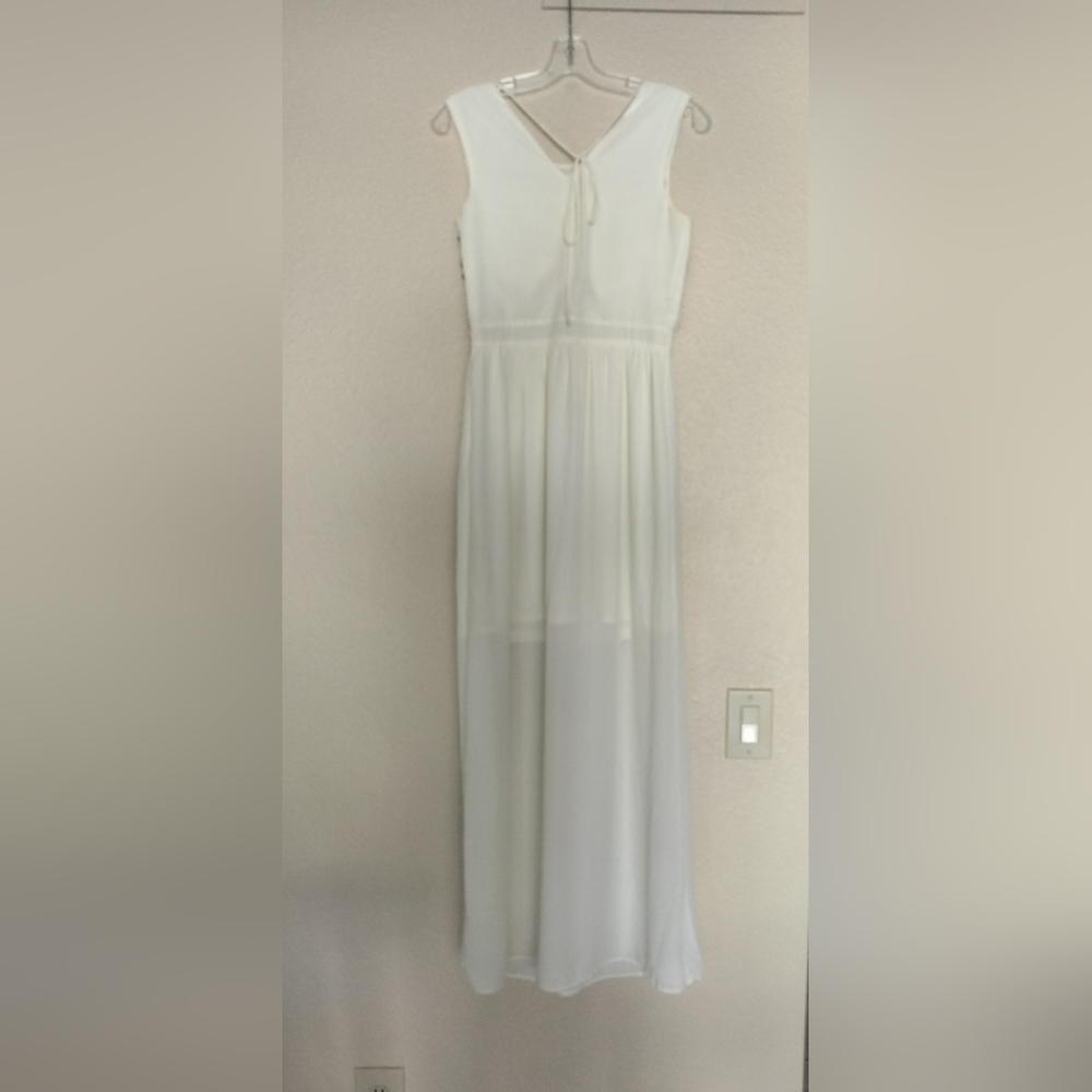 Gianni Bini White Maxi Dress with Multicolor Geometric Pattern - Picture 4 of 7